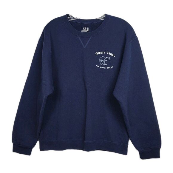 Hanes Other - Hanes Thirsty Camel Crew Neck Sweatshirt Men's M Dk Blue Graphic Print Pullover